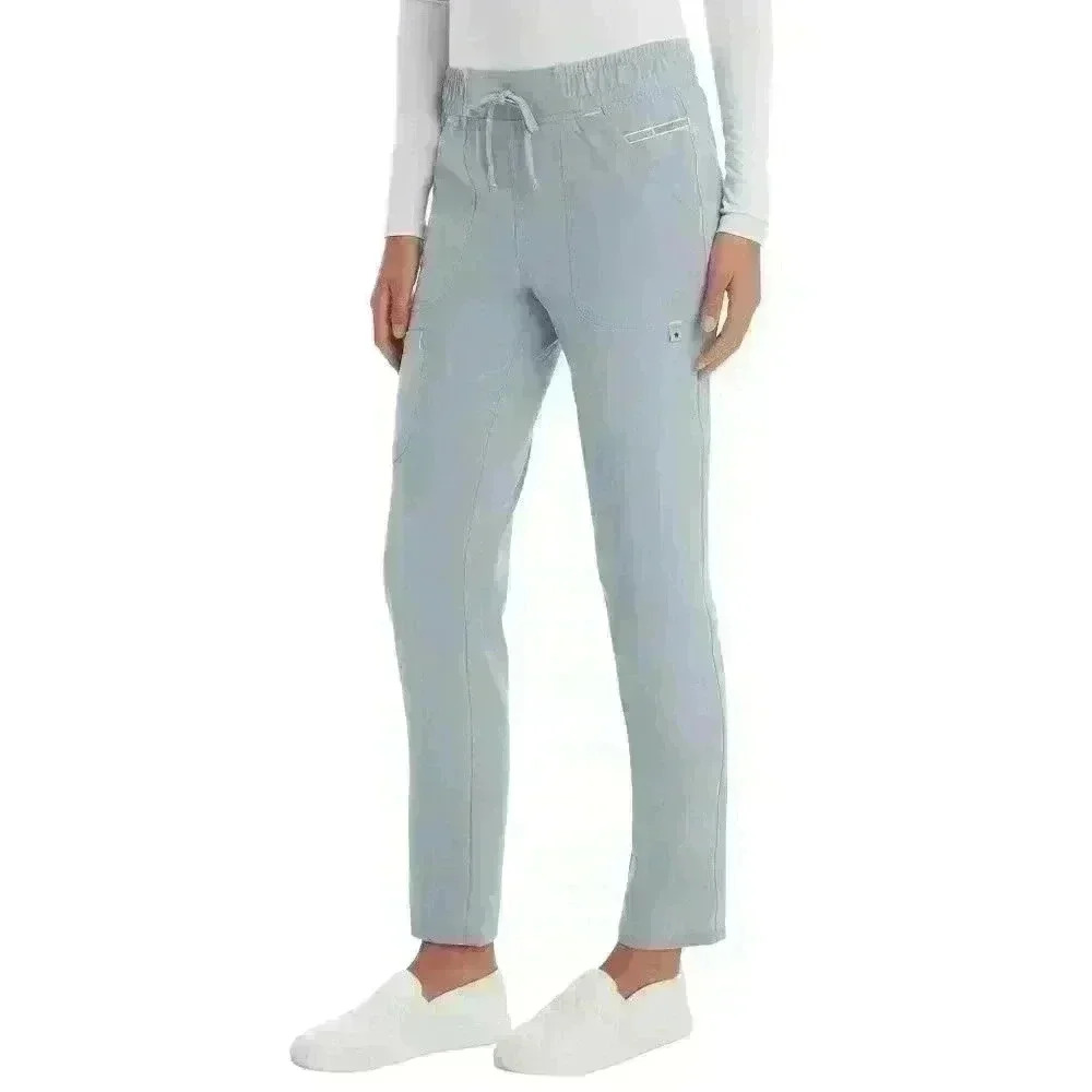 NWT Scrubstar Womens Active Stretch Drawstring Tapered Leg Scrub Pant 3XL Grey